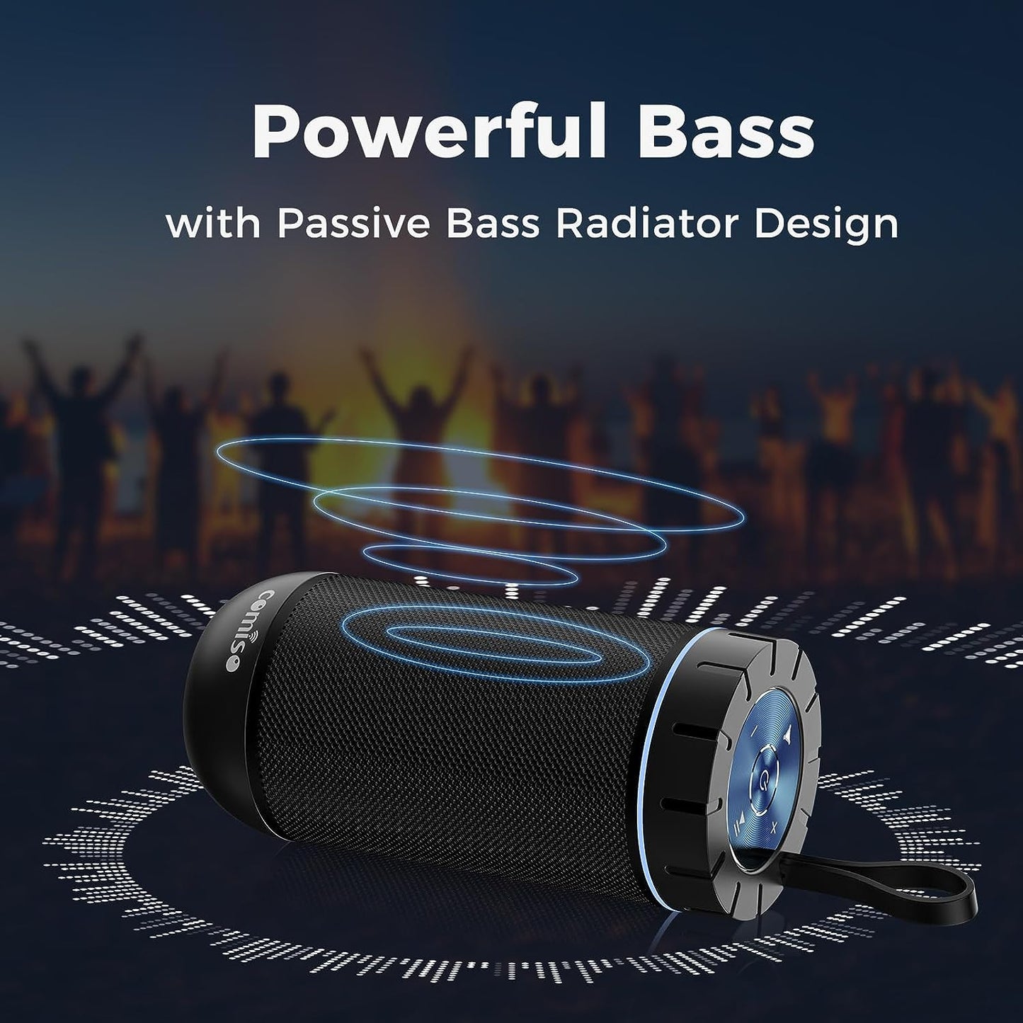 Bluetooth Speaker, IPX5 Waterproof Portable Speaker with 360° HD Surround Sound, Punchy Bass, Wireless TWS Pairing, 24H Playtime, Wireless Speakers for Home/Outdoor/Camping/Beach, Birthday Gift